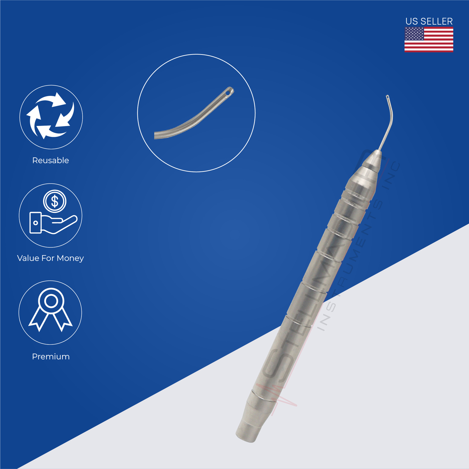 Irrigating Handpiece Conical Tip Irrigating Port 2 x 0.5 mm 21ga Ophthalmic Tool