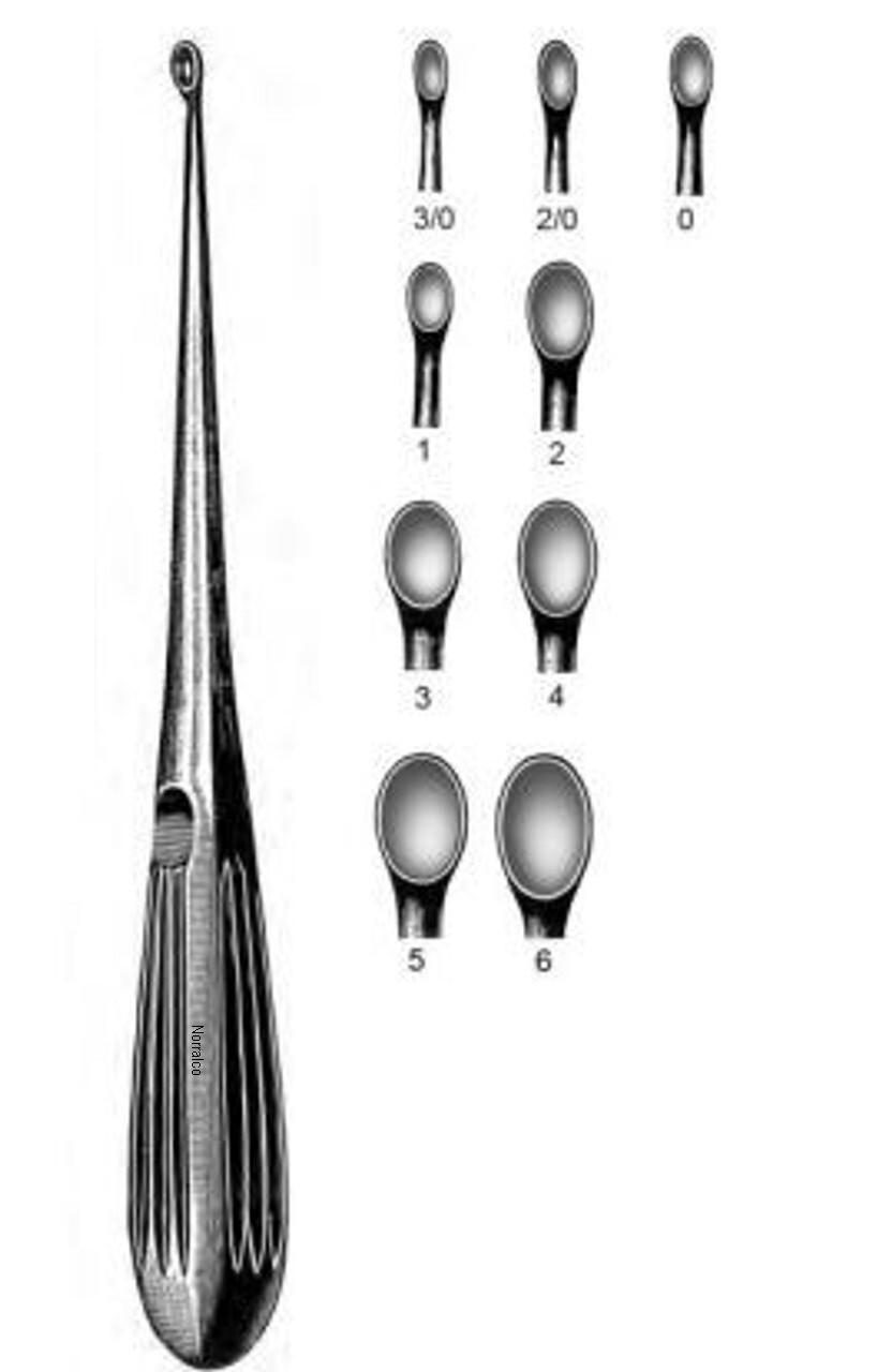 Hibbs-Spratt Spinal Curette, 10″, Oval Cup, Size: 3, Premium