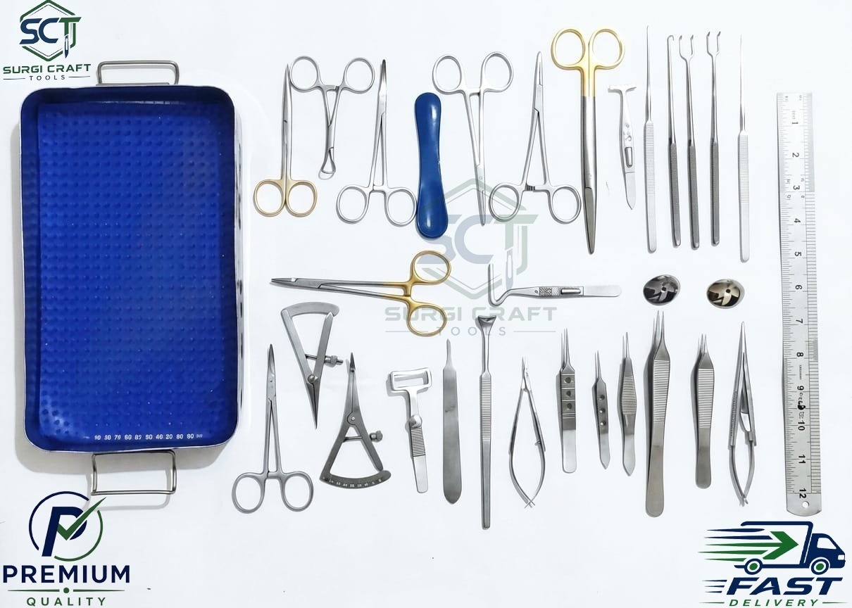 Blepharoplasty Instruments Set of 30Pcs Eye Surgery Set Plastic Surgery With Box