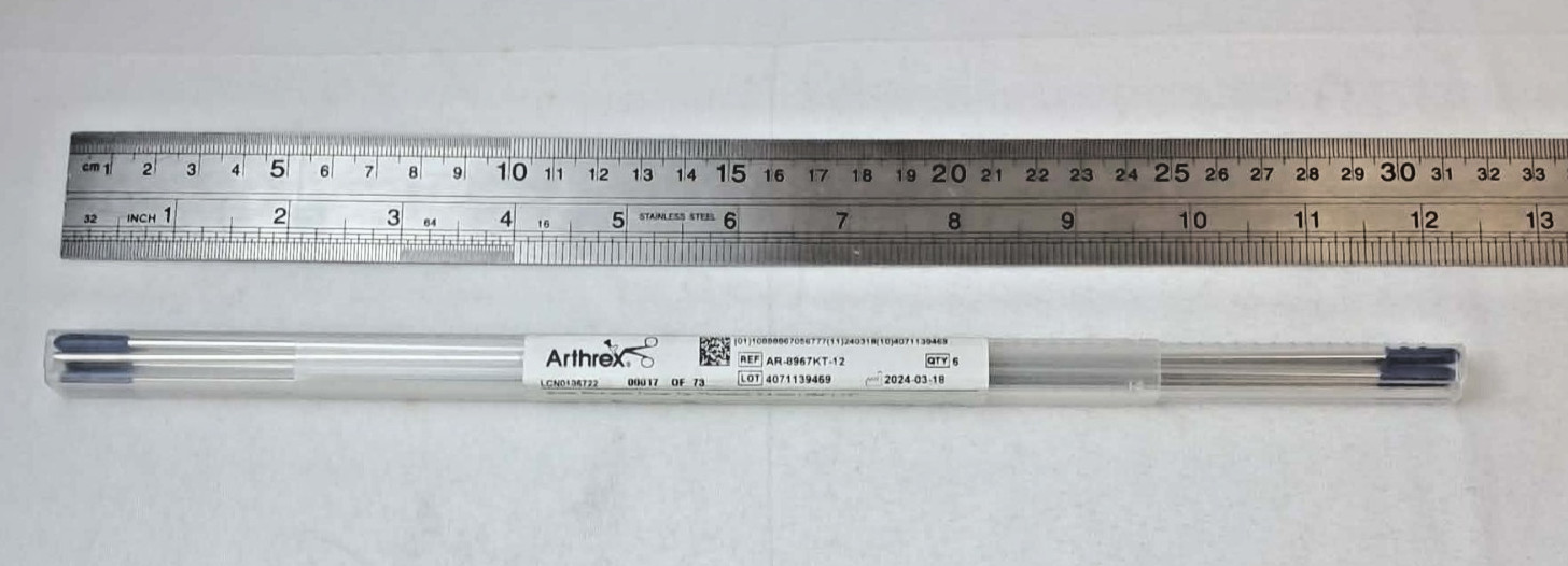 Arthrex AR-8967KT-12 Threaded Guidewire with Trocar Tip, 2.4 mm x 12″