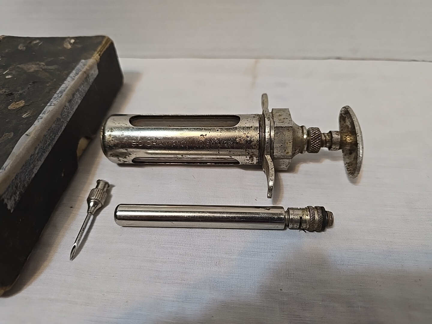 Becton Dickinson 10CC Veterinary Syringe Vintage Rutherford NJ Animal Inject K6