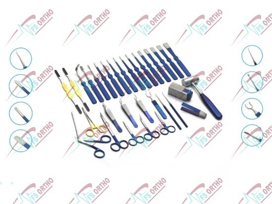 Blue Line Rhinoplasty Instruments Set of 31 pcs High Quality plastic surgery