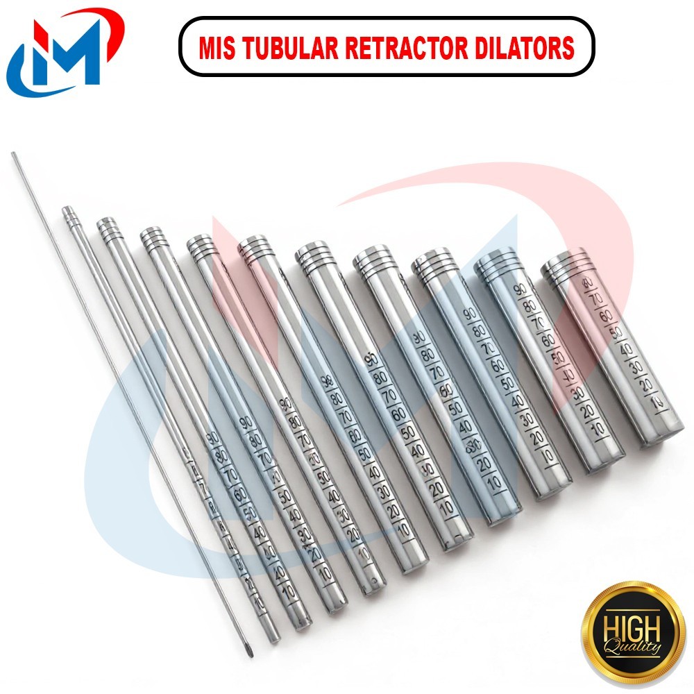 MIS Tubular Retractor Dilators Silver 11 PCs Set Spine Surgery Instruments