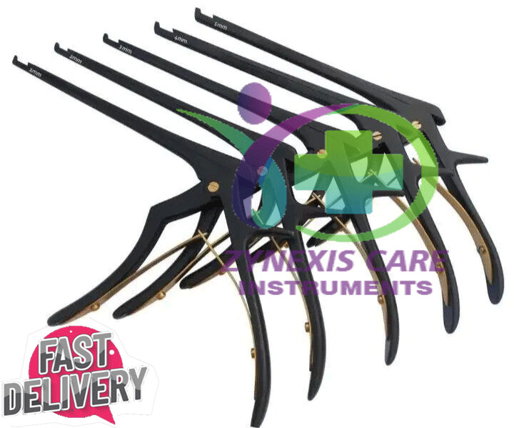 Gold Coated Kerrison Rongeurs Set 8 Inches(1mm,2mm,3mm,4mm,5mm) 5 Pcs Upward 45°