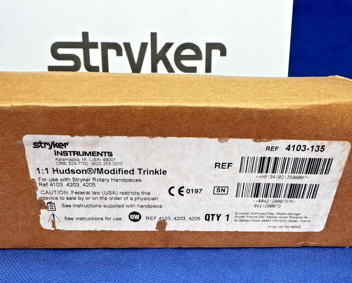 ✅ Stryker 4103-160 1 : 1 Hudson Modified Trinkle New in Box
