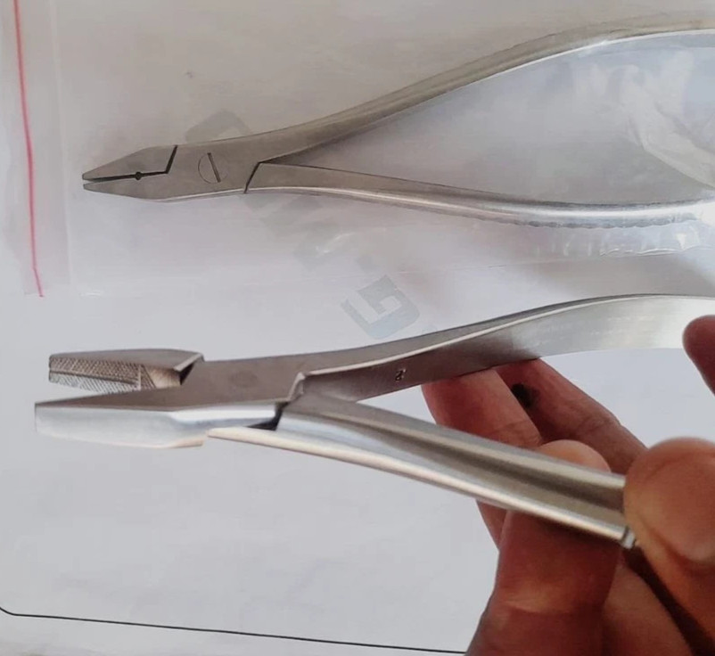 Orthopedic Flat Nose Bone Holding Pliers 17cm Stainless Steel 2PCS Set