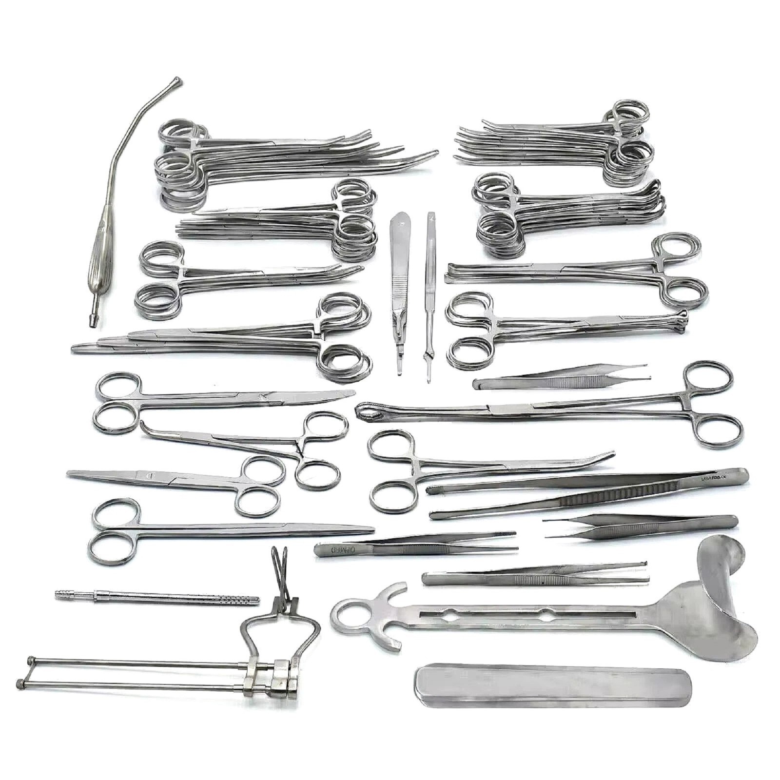 50Pcs Basic Laparotomy Surgical Instruments Set – Stainless Steel Tools