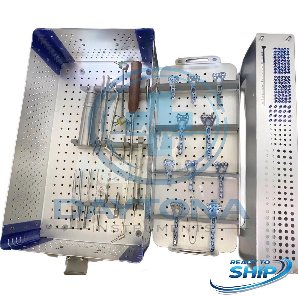 2.4mm Distal Radius Orthopedic Instruments Set Sterlization Box Screws & Plates