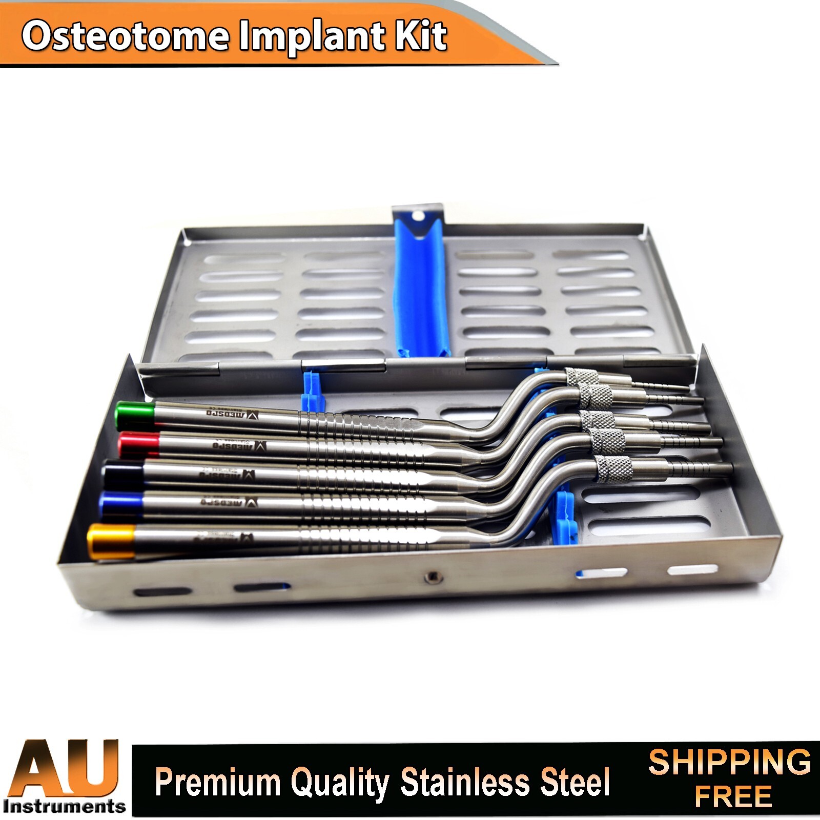 Surgical Implant Osteotome Curved Sinus Lift Offset Concave Tip Bone Spreading