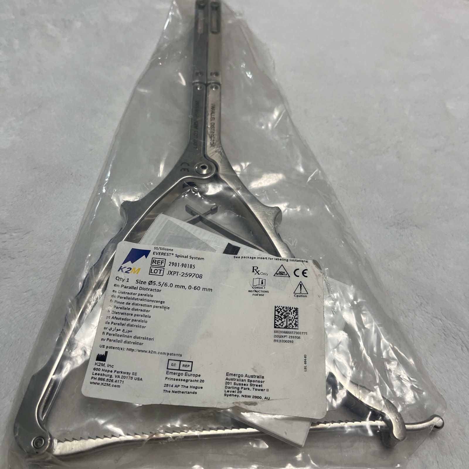 K2M Everest Spinal System Parallel Distractor Orthopedic Instruments