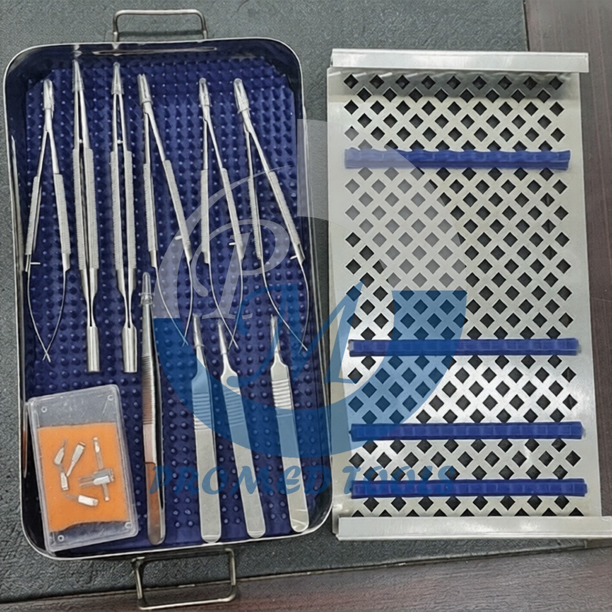 Basic Hand Microsurgery Instrument Kit with Carrying Case