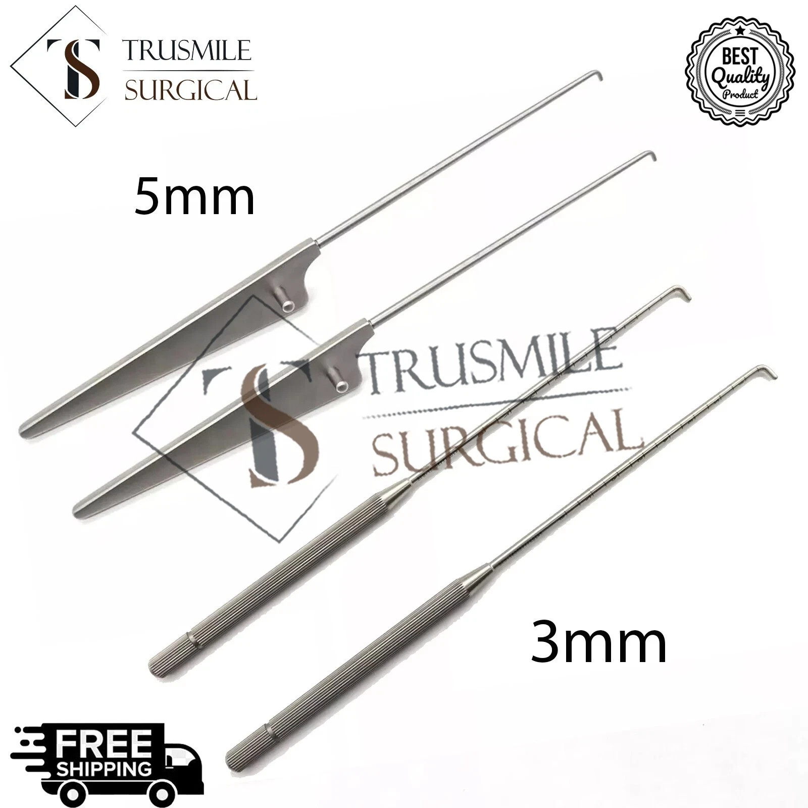 Arthroscopy Probe 3mm & 5mm New Arthroscopic instruments set of 4 pcs