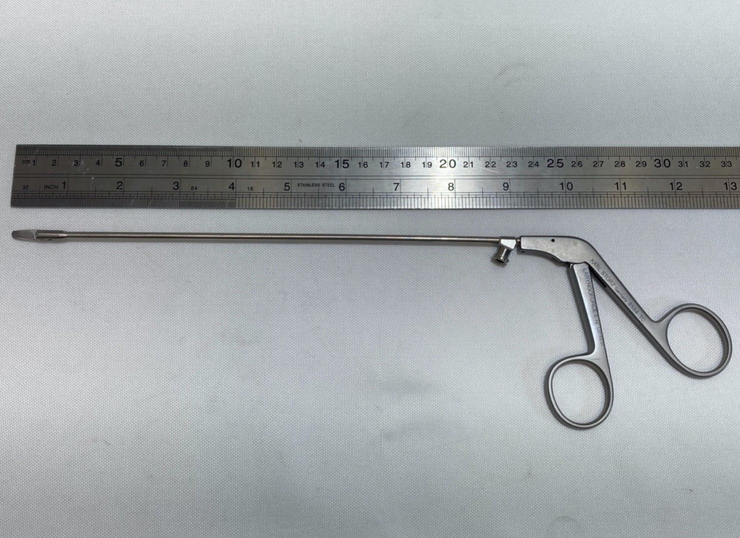 Karl Storz 8594TC Laryngeal Scissor Heavy 10mm Right Curve Blade 3mm x 23cm ENT