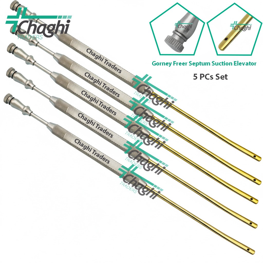 Gorney Freer Septum Suction Elevator 5 PCs Set ENT Plastic Surgery Endoscopic CT
