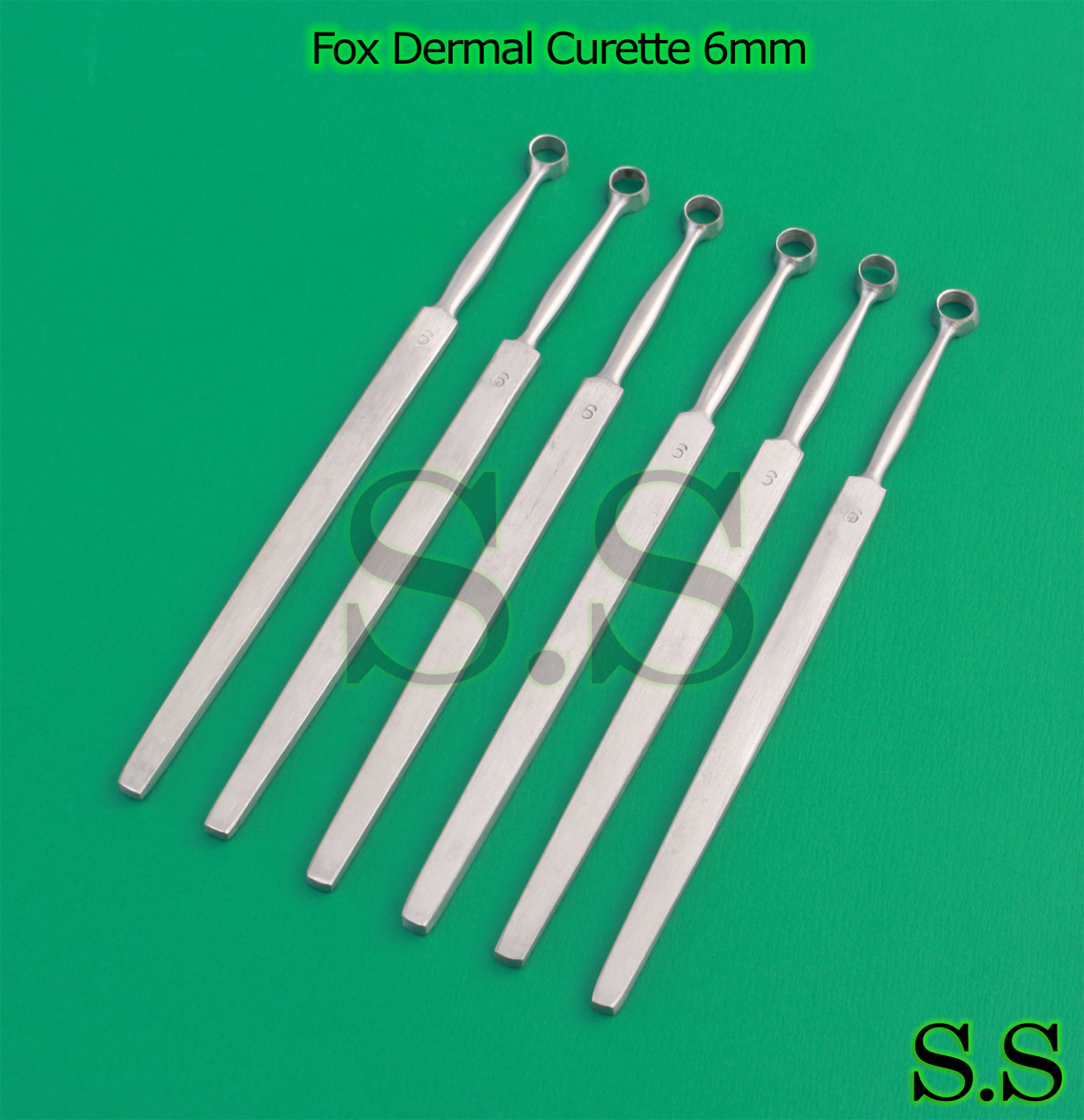 6 Fox Dermal Curette 6mm Surgical Dermatology Instruments