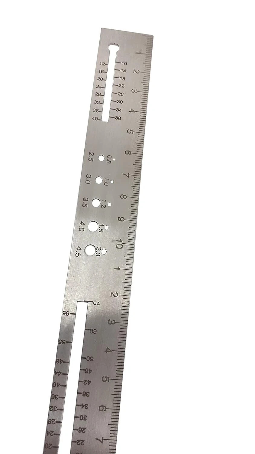 Orthopedic Combo of Measuring Drill & Screw Gauge for Drill Bit, K Wire, Pin