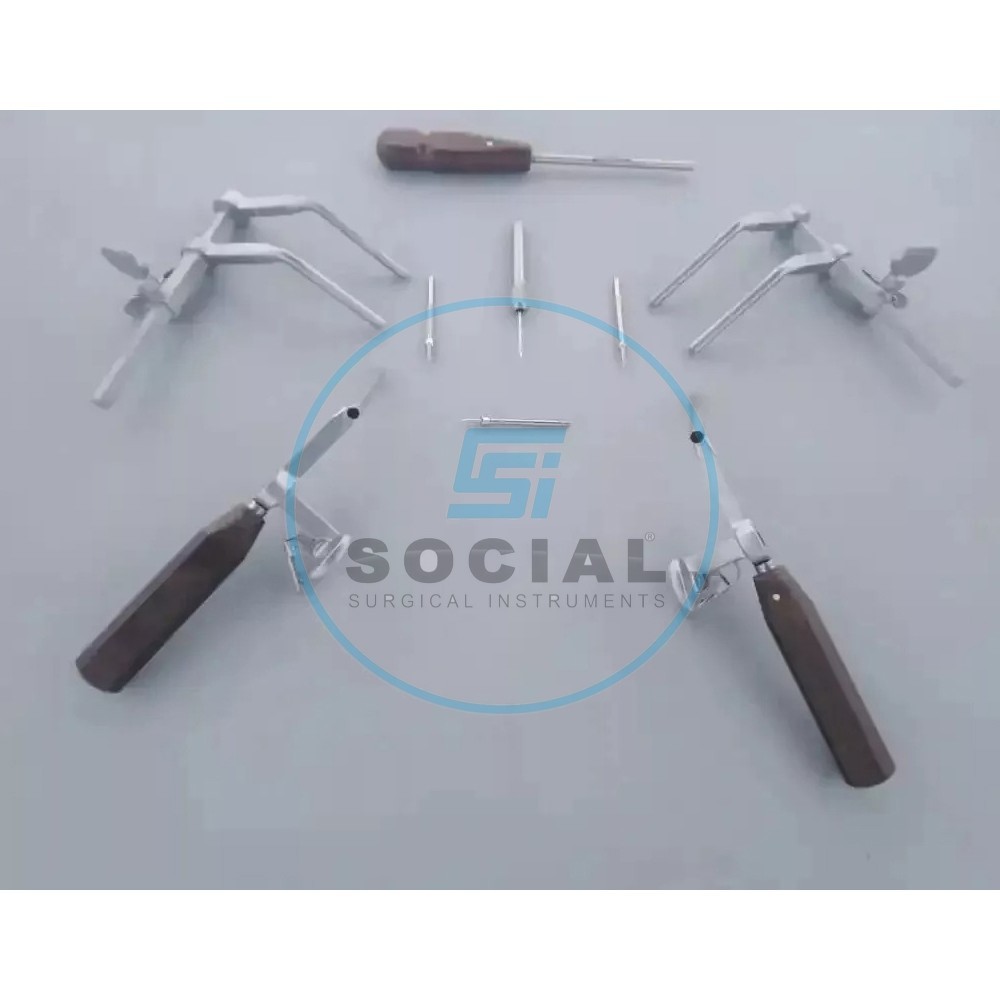 Caspar Cervical Distractor Set Right & Left With Screw Driver Spine Instrument