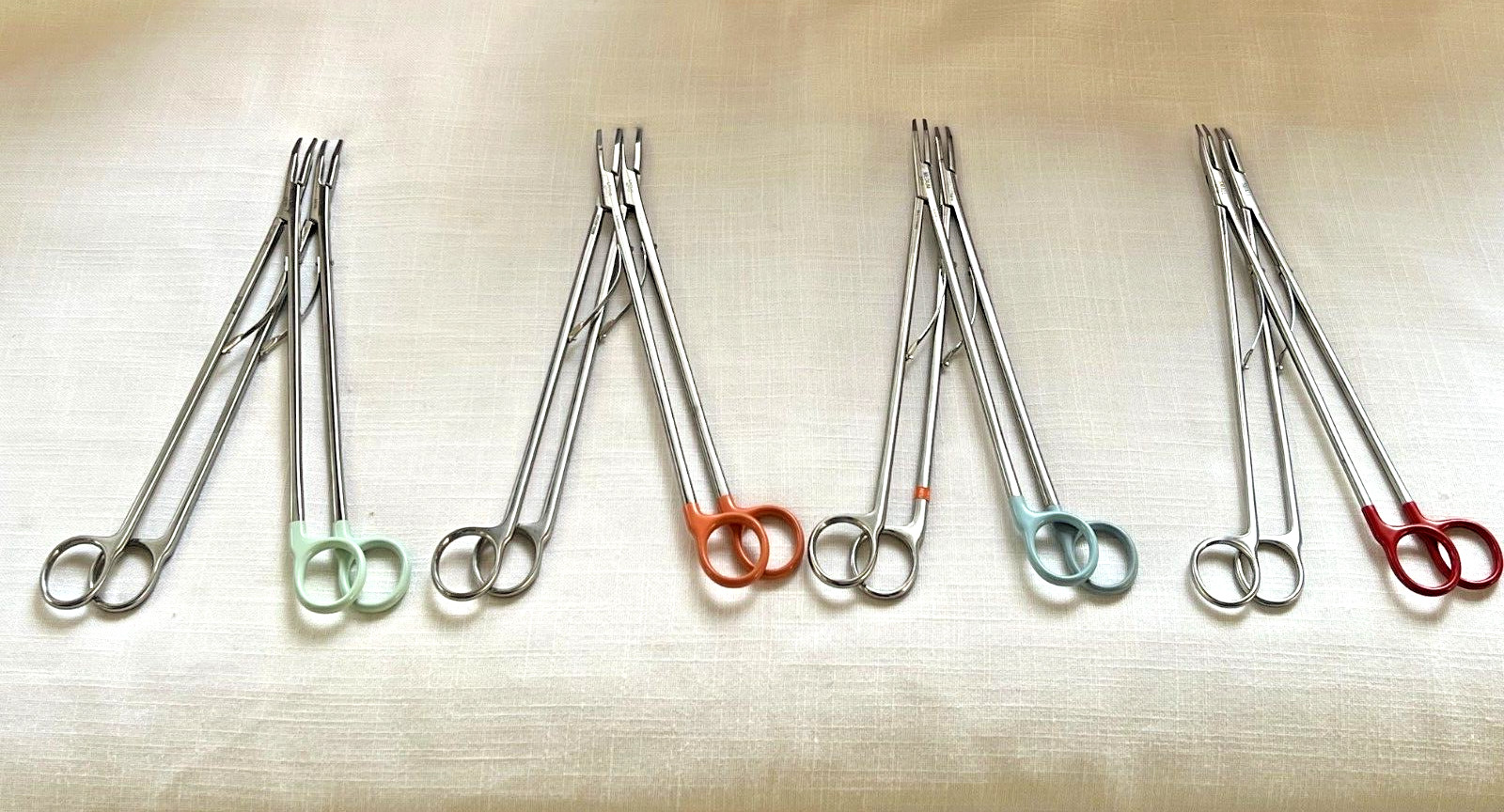 Set of 8 Weck 437111 Horizon Large Open Ligating Clip Appliers 11″ Curved Jaw
