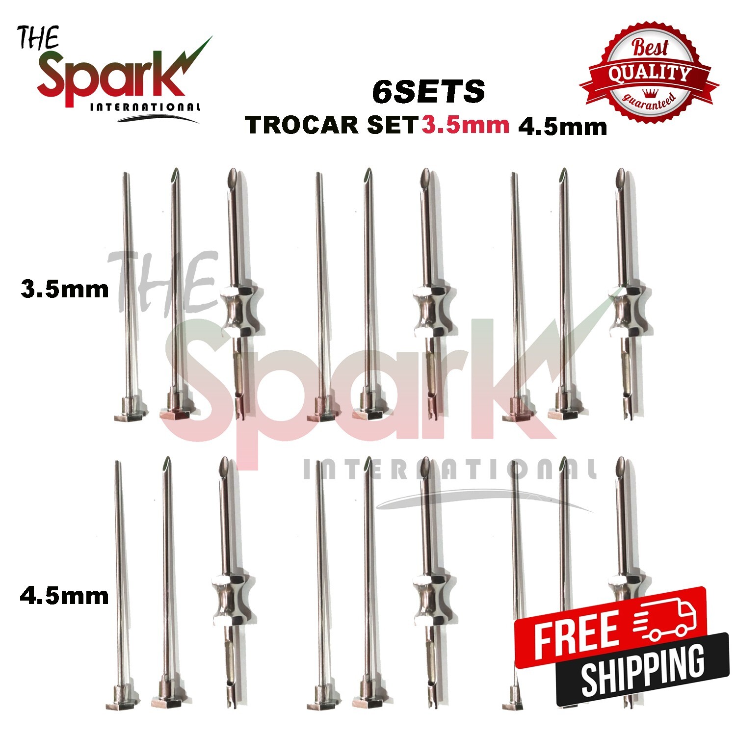 HRT Trocar 3.5 mm and 4.5mm Hormone Replacement Pellet Insertion Kit 6 Sets