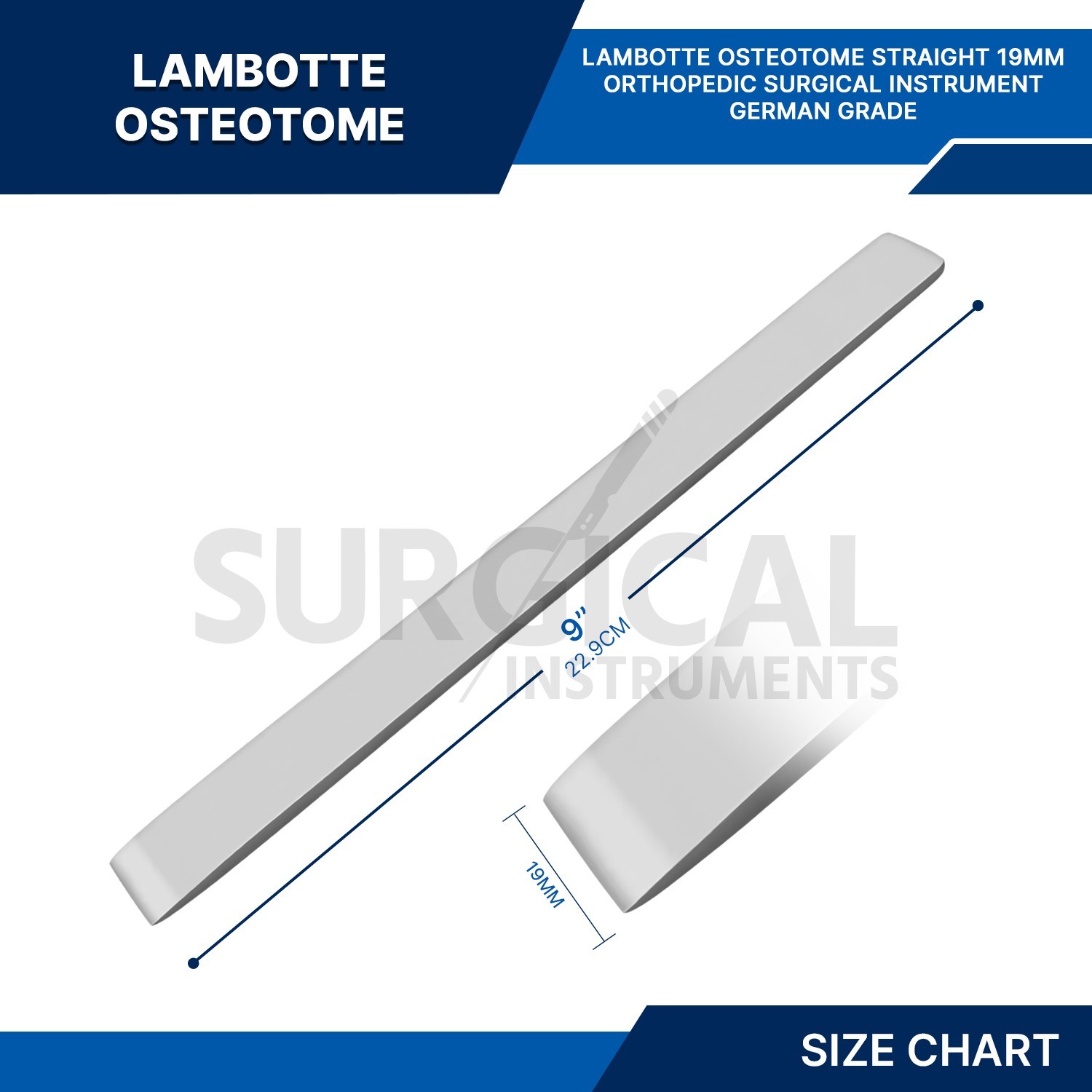 Lambotte Osteotome 9″ with 19mm Tips Orthopedic Surgical Instrument German Grade