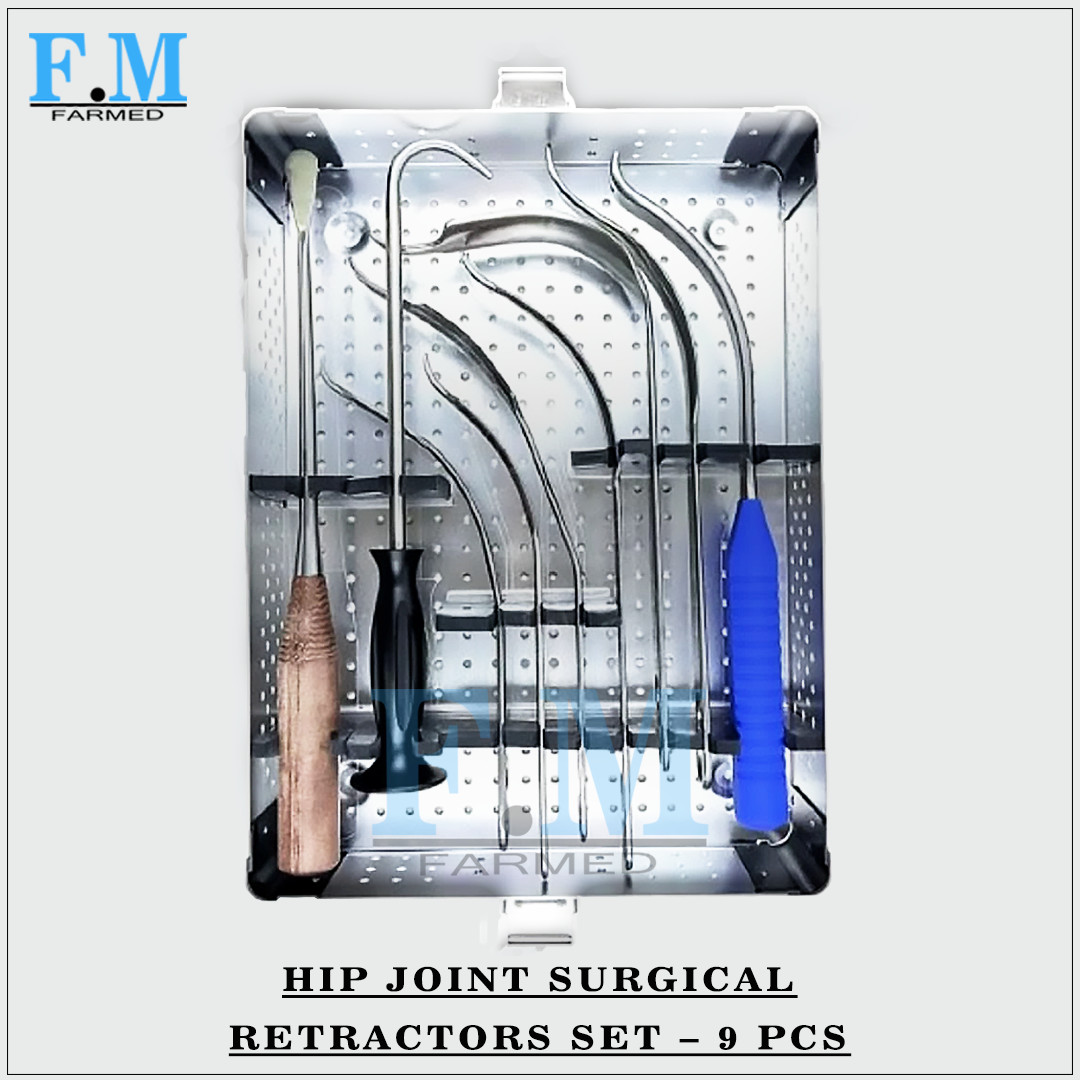 Hip Joint Surgical Retractors Set 9 Pcs Orthopedic Instruments