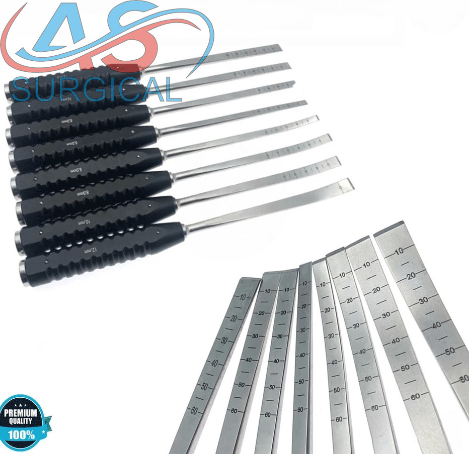 Orthopedics Osteotomes Bone Osteotomes straight curved Veterinary 8 Pcs Set
