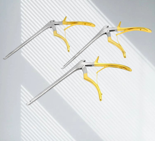 3 Pcs Set Kerrison Rongeurs 7″,3mm, 4mm,5mm Up 45 Degree Gold Handle Instruments