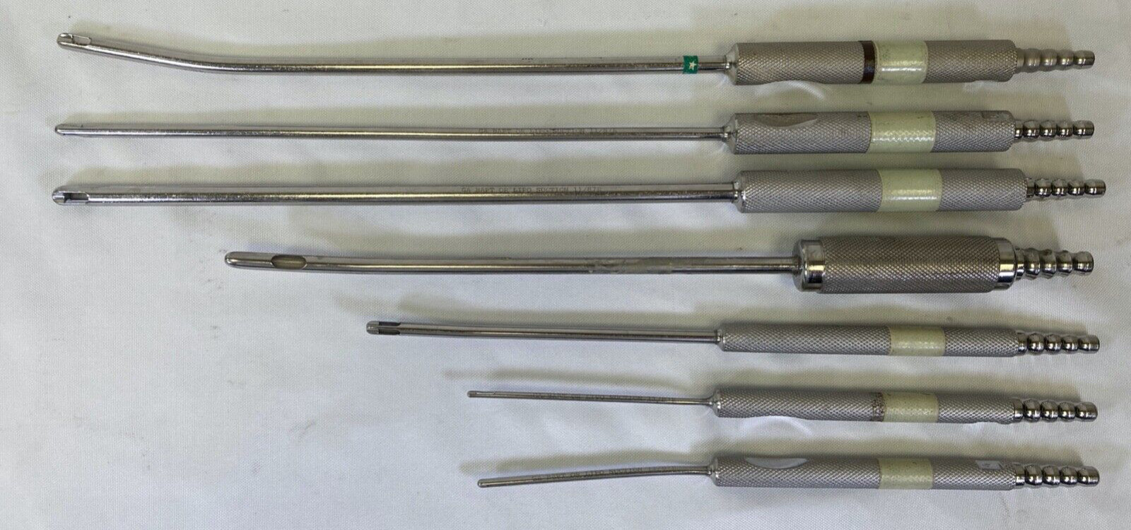 7 Piece Padget Liposuction Cannula Set w/ Sterilization Tray Toomey Ends