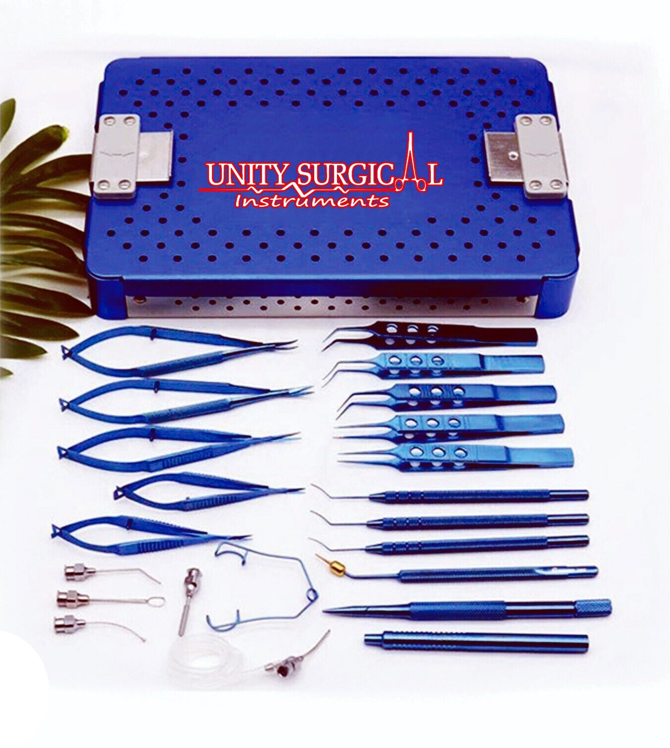 Ophthalmic Micro Cataract Eye Surgery Instruments Set of 21 Pcs Titanium Coated
