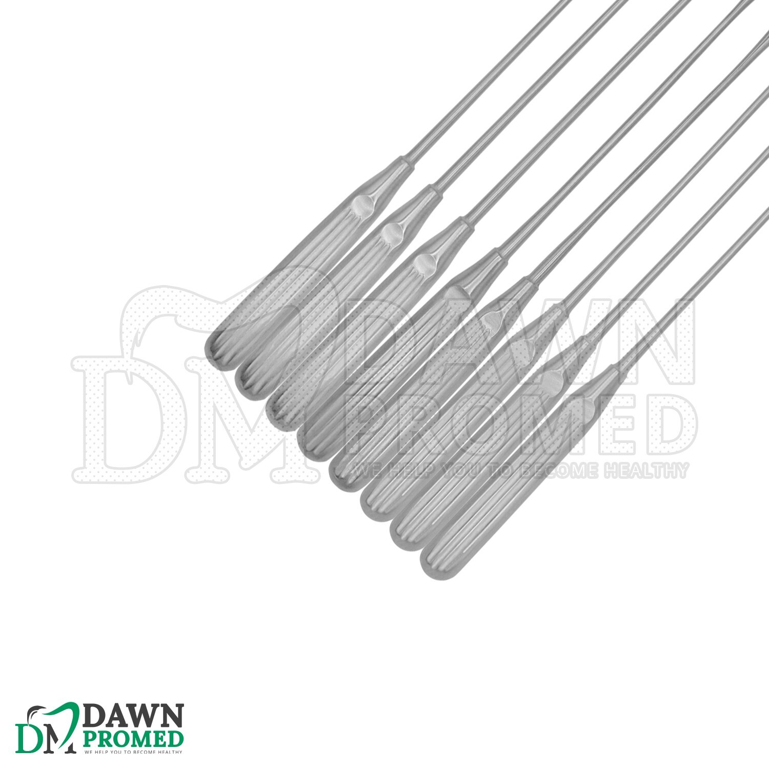 Sims Uterine Curettes 8 Pcs Set 11″ Sharp Blade 00,0,1,2,3,4,5,6 Inst German Gr