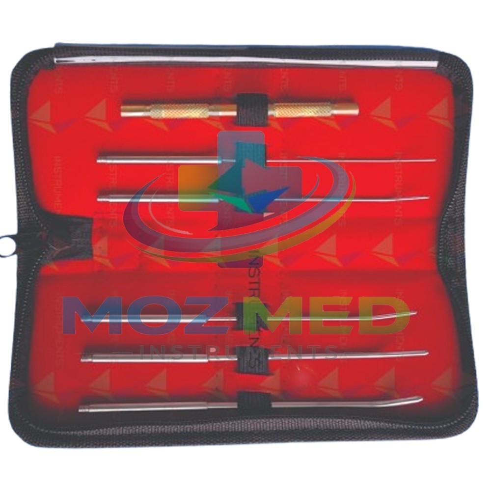 Mini Cervical Dilator Set (Set of 5 Pieces with Gold Handle) with Case