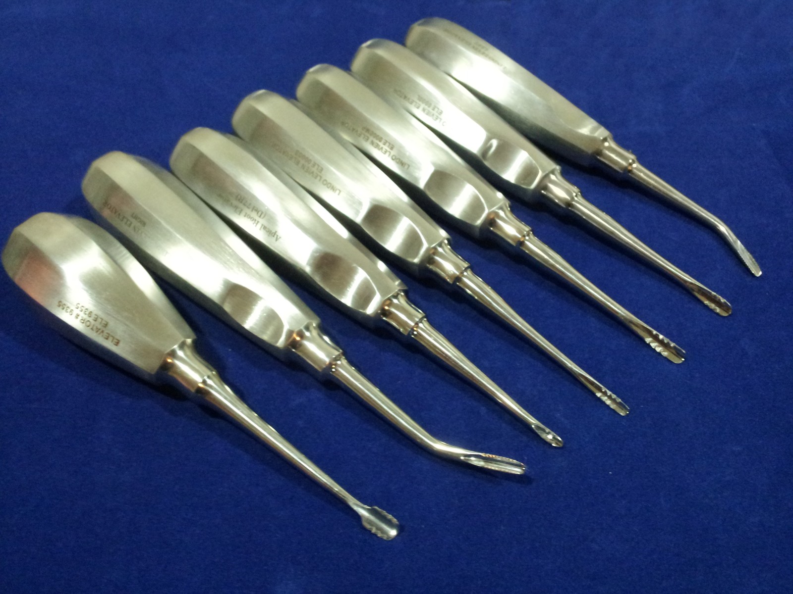 7 SERRATED LARGE MEDIUM SMALL LEFT RIGHT BARBED EDGE DENTAL TOOTH ELEVATORS