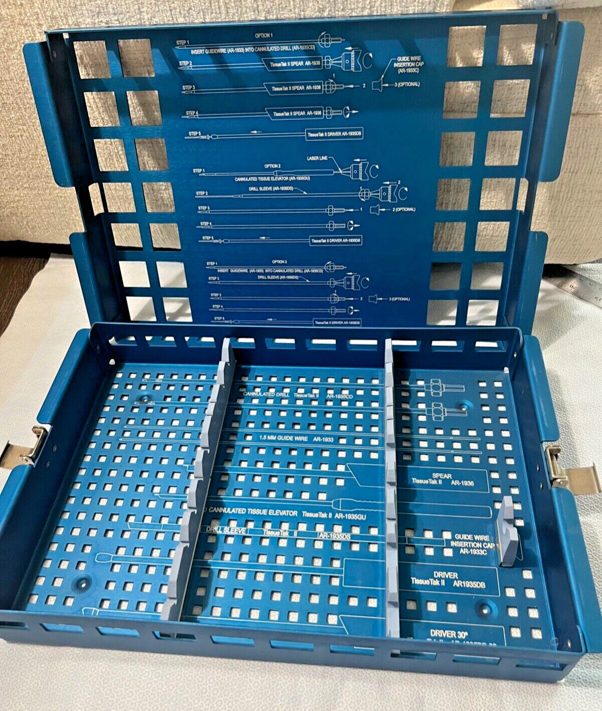 Arthrex AR-1937 Tissue Tak II Instrument Set Sterilization Case