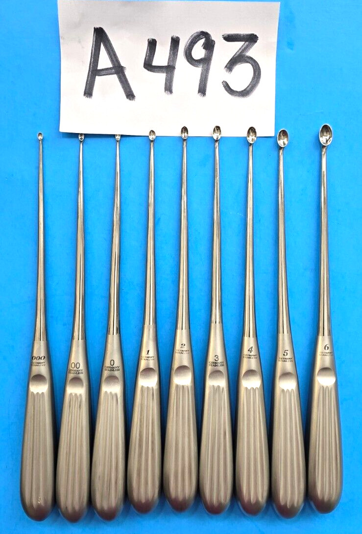 Turtle Surgical Orthopedic Brun Bone Curette Set 9″ (Size 000,00,0,1,2,3,4,5,6)