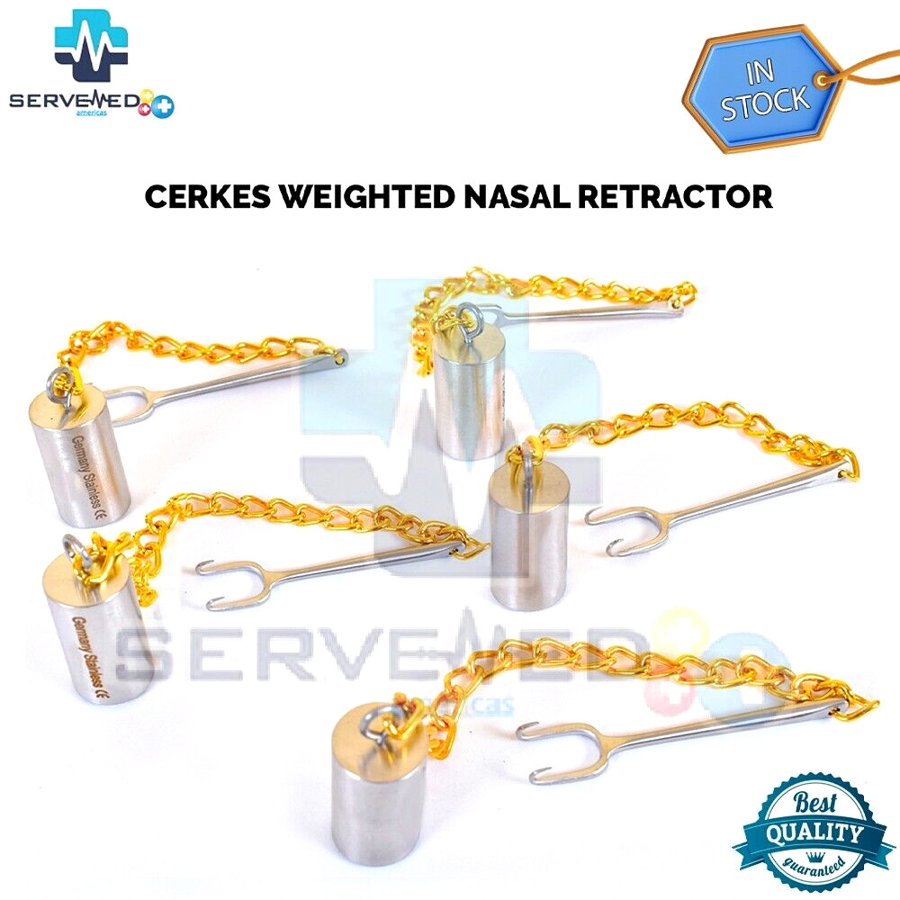 Cerkes / Gruber Weighted Nasal Retractor 2 Sharp Prong Rhinoplasty Instruments