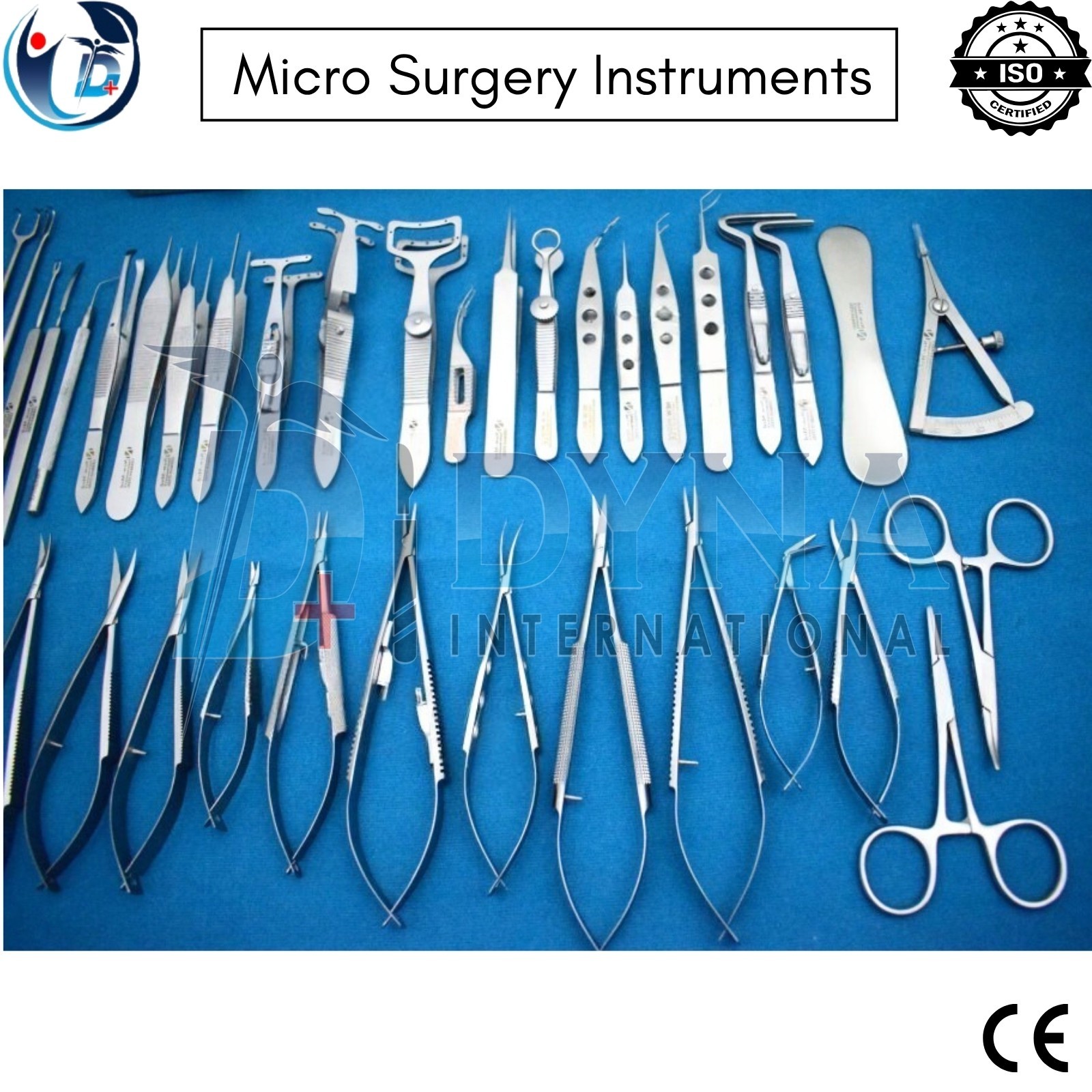 Ophthalmic Cataract Eye Micro Surgery Instruments Set | 44 Pcs Kit + Rack Box CE