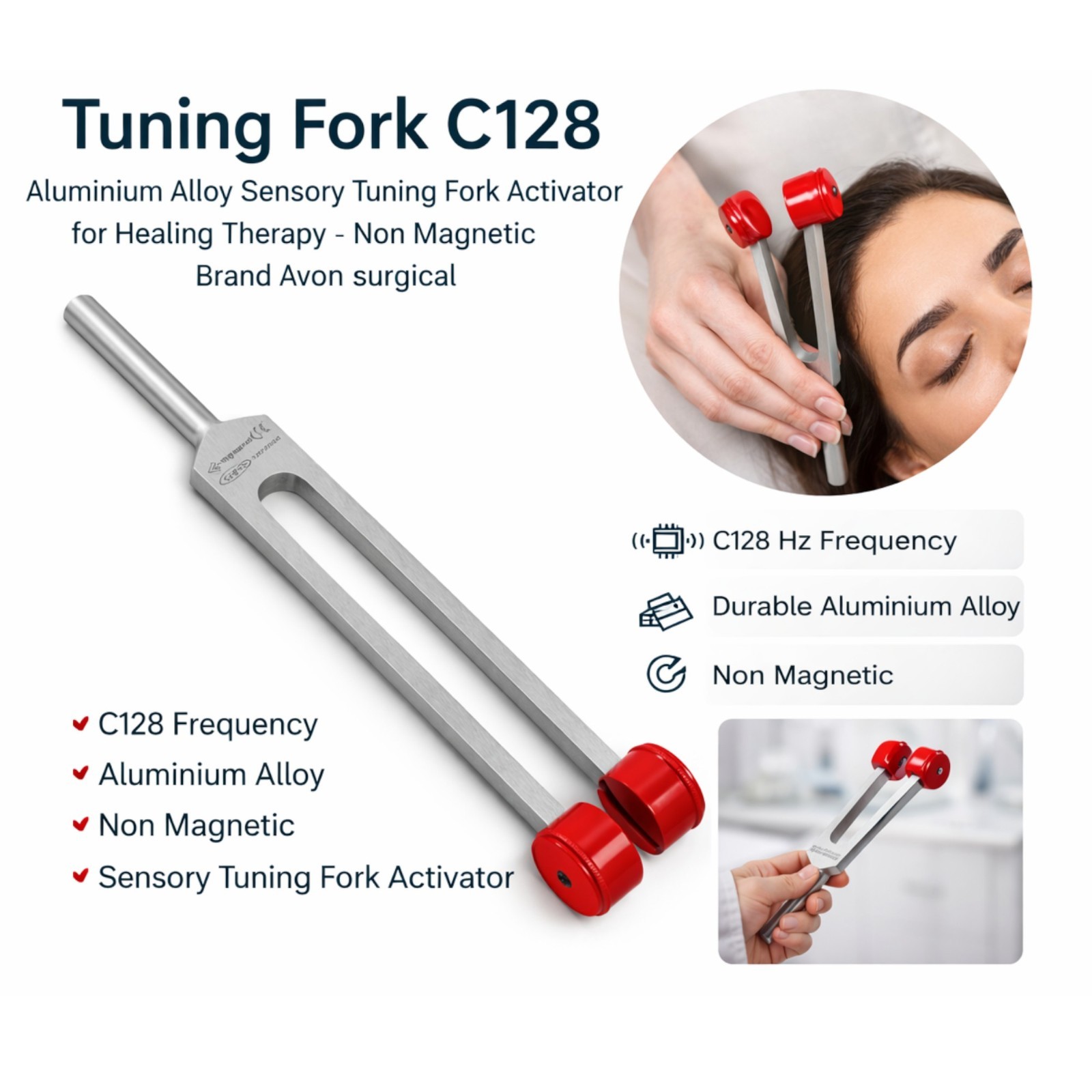 RED Tuning Fork With Weights – C 128-C512 – SURGICAL MEDICAL INSTRUMENTS