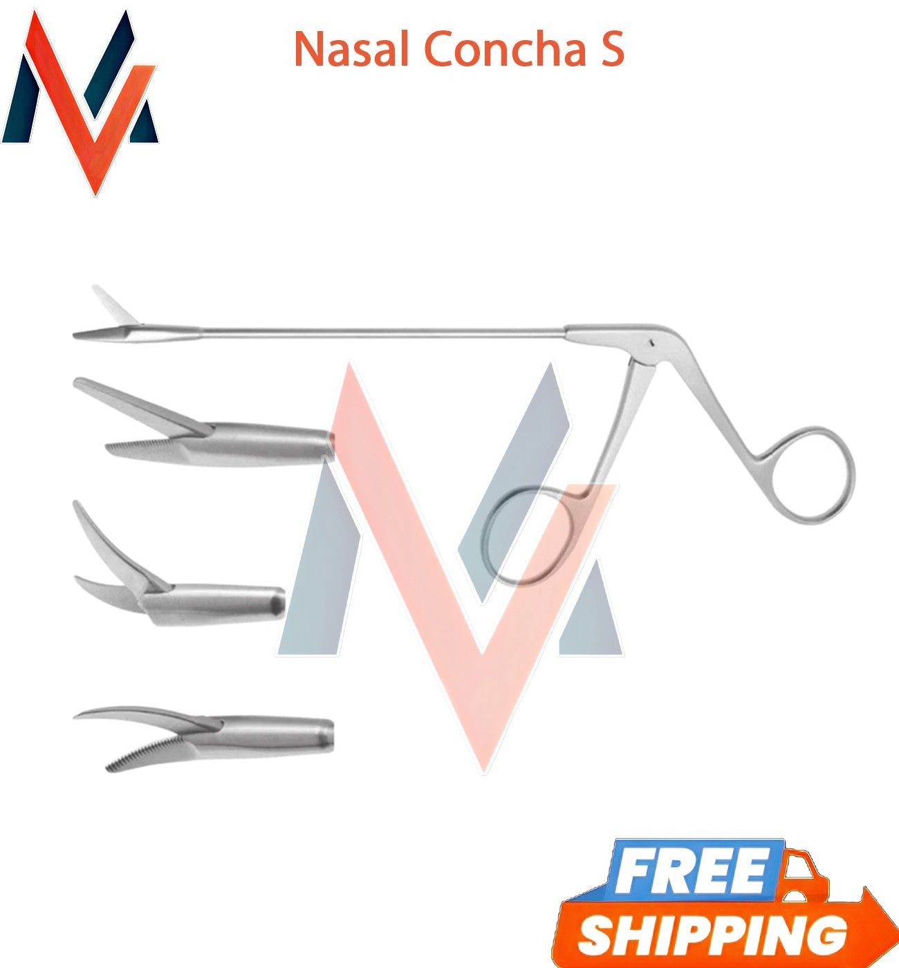 3 Nasal Concha Scissors 13 cm Straight, Right & Left Curved, ENT Fess Instrument