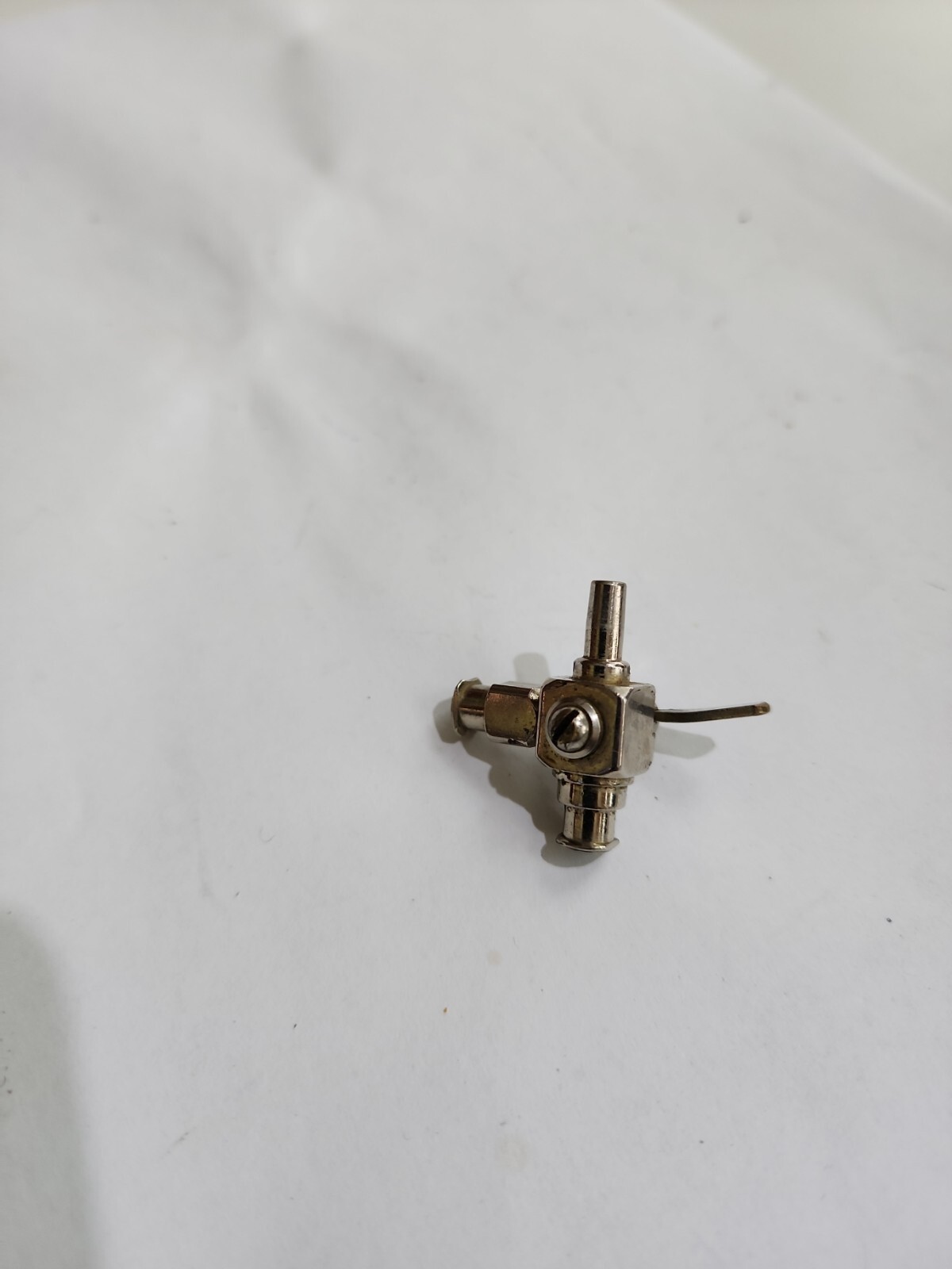 B-D MS02 2-Way Stopcock Stainless Steel Plated Brass Surgical Leur can Added