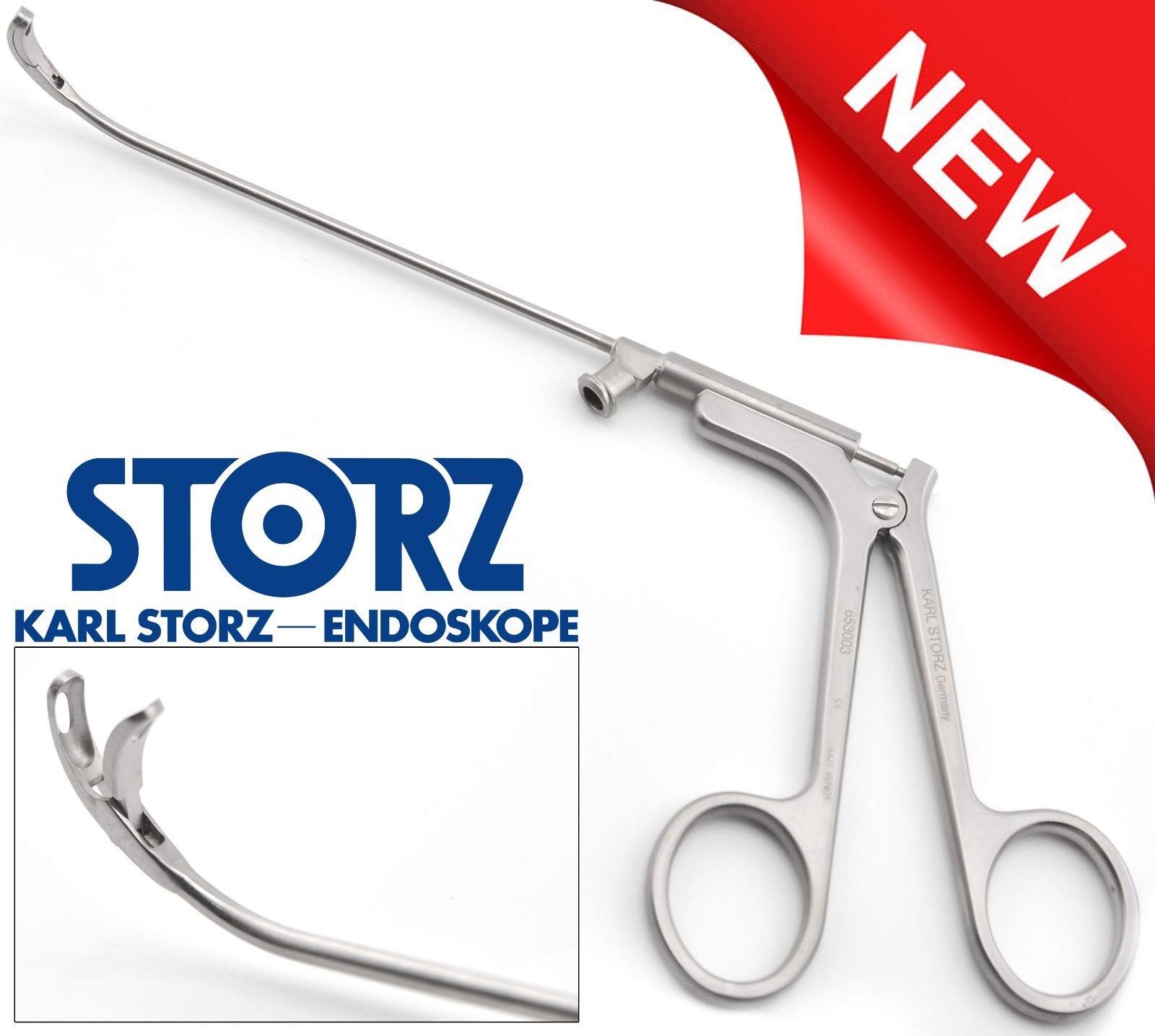 KARL STORZ 653003 HEUWIESER Antrum Grasping Forceps, Fixed Jaw Curved Left 90°