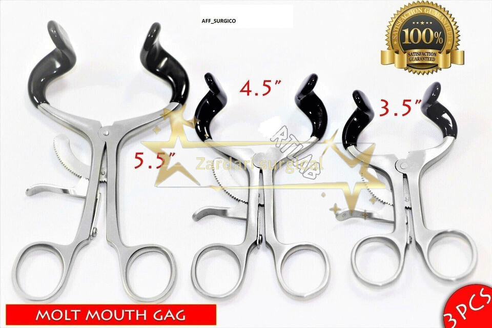 GAG 3.5″+4.5″+5.5″ Surgical Mouth Opener SET OF 3pcs New MOLT DENTAL MOUTH