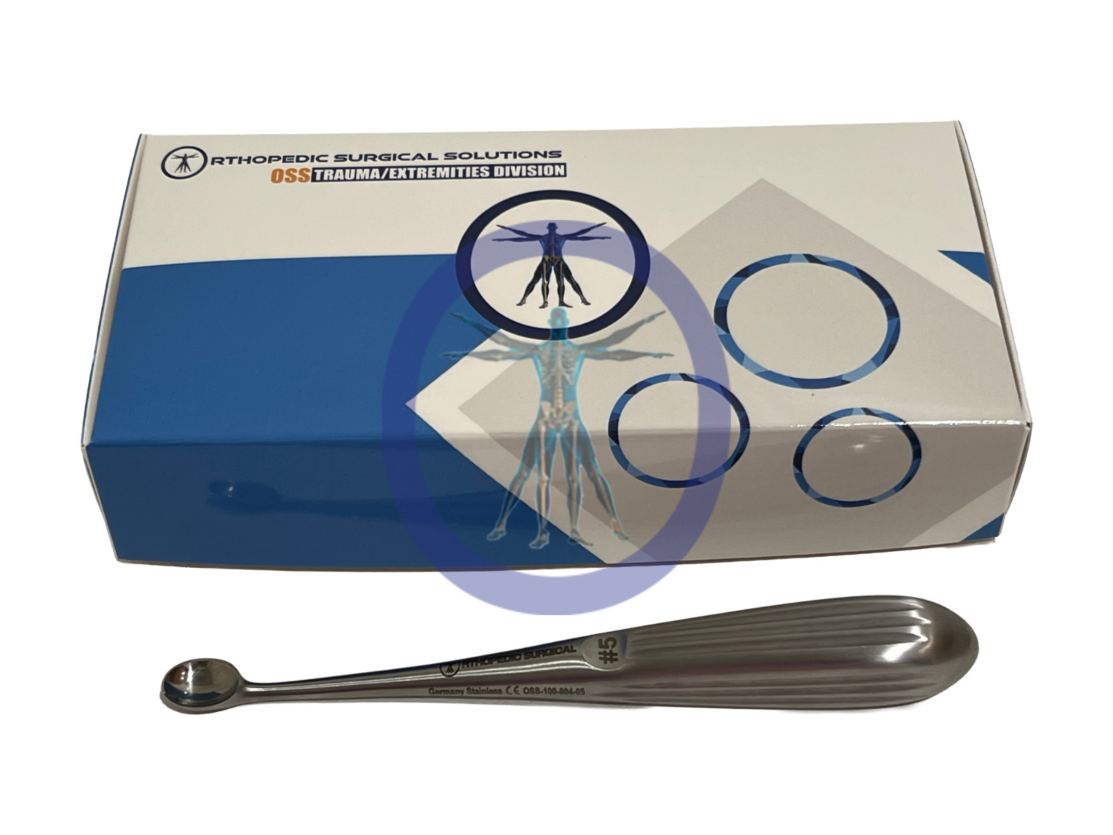 Orthopedic Surgical Bruns Curette 7”, Straight, Oval, # 5 *NEW*