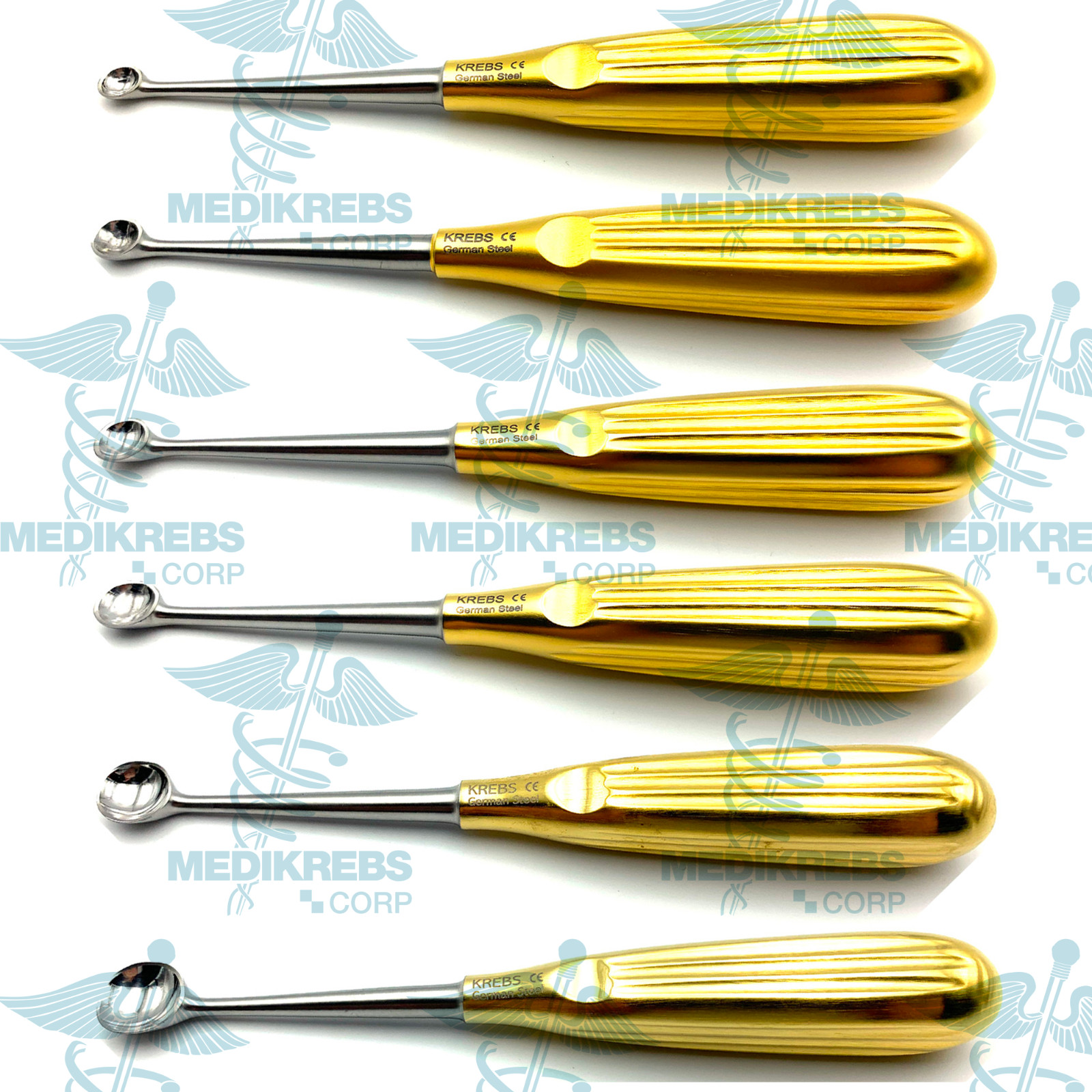 Spratt Brun Bone Curette Bundle Straight 17 cm – Fig. 1-6 (Set of 6) German Stee