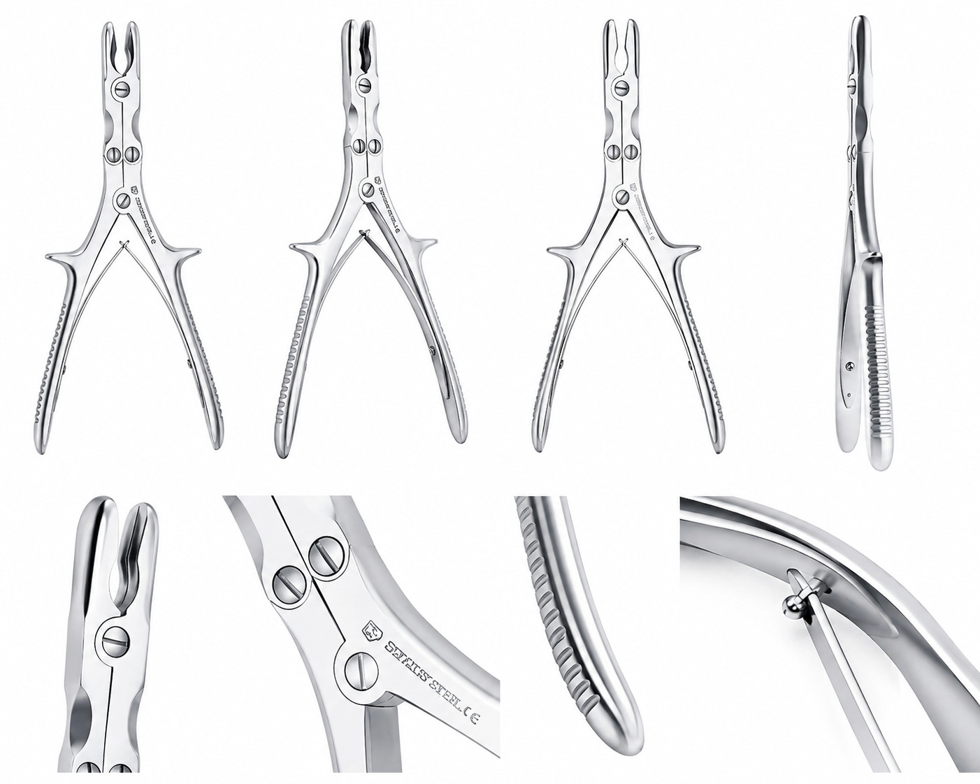 Stille Luer Double Action Bone Nibbler Straight / Curved Orthopedic Instruments