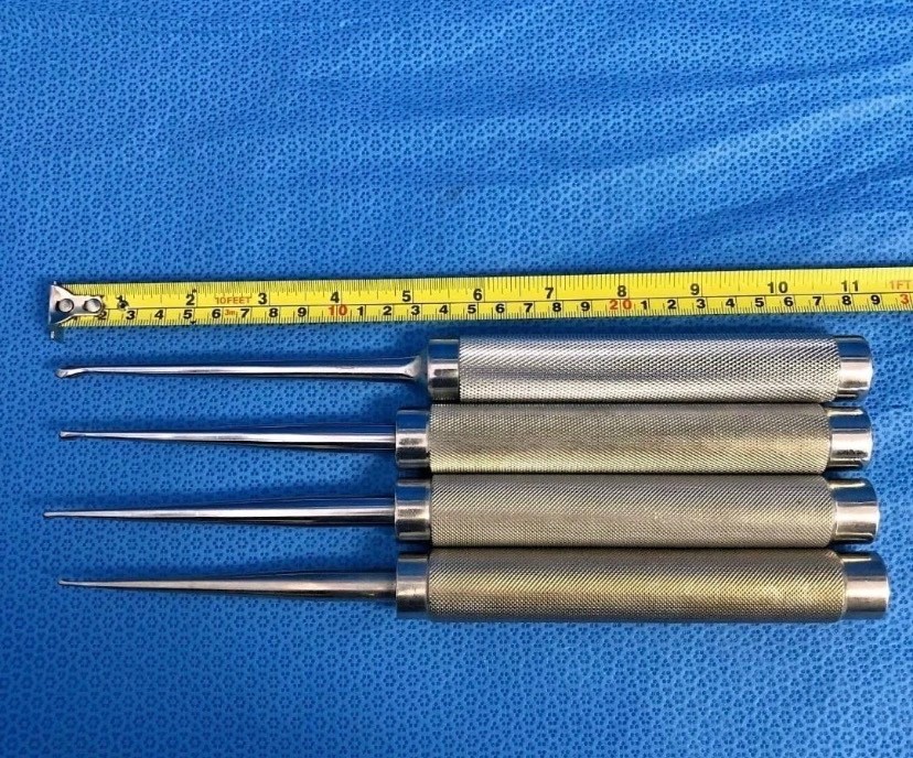 Set of 4 Codman Size 00-4 Straight 11″ Cobb Curettes Orthopedic