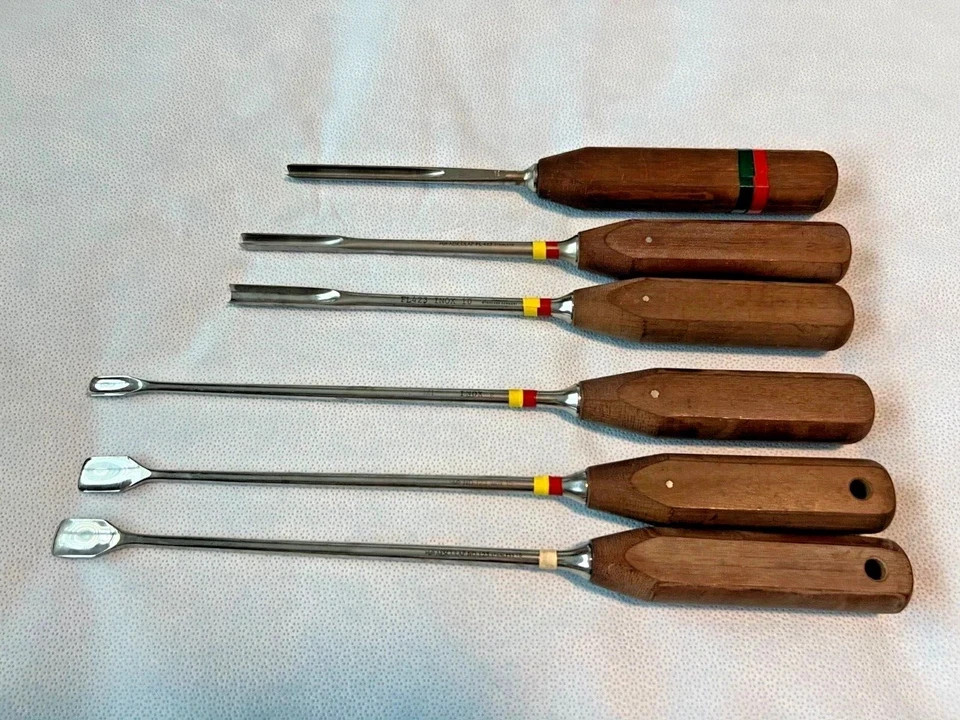 Set Of 6 Aesculap Spinal Elevators & Gauges Orthopedics