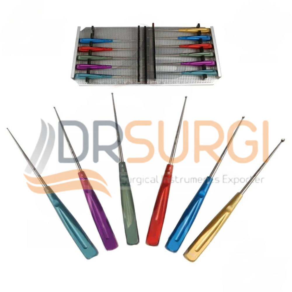 American Rainbow Cervical Curettes 8 Pcs Set Orthopedic Spine Instruments