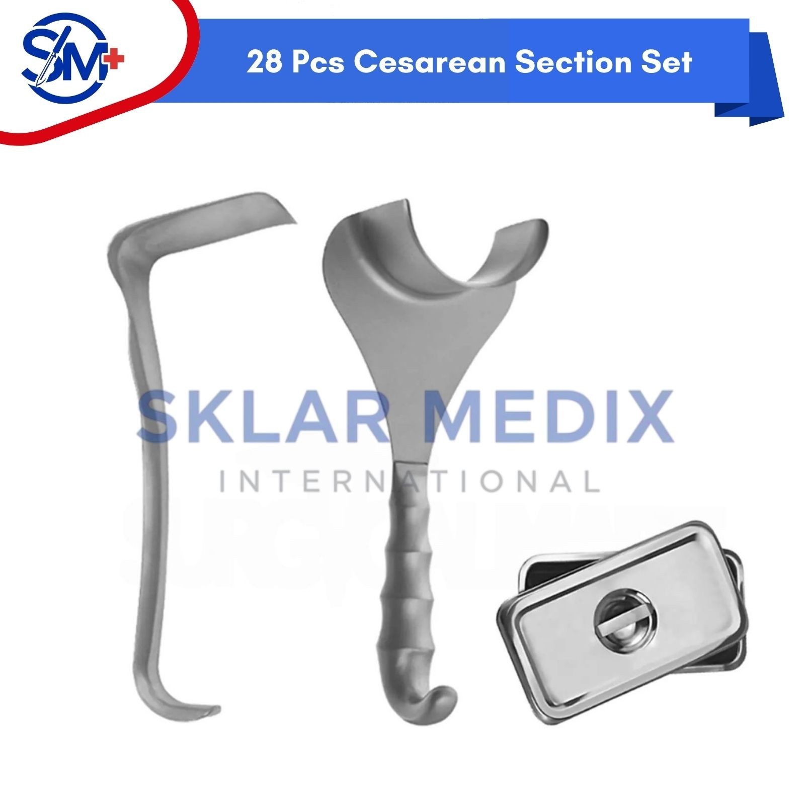 28 Pcs Cesarean Section Instrument Box Set OBGYN Surgical Instruments German Gr