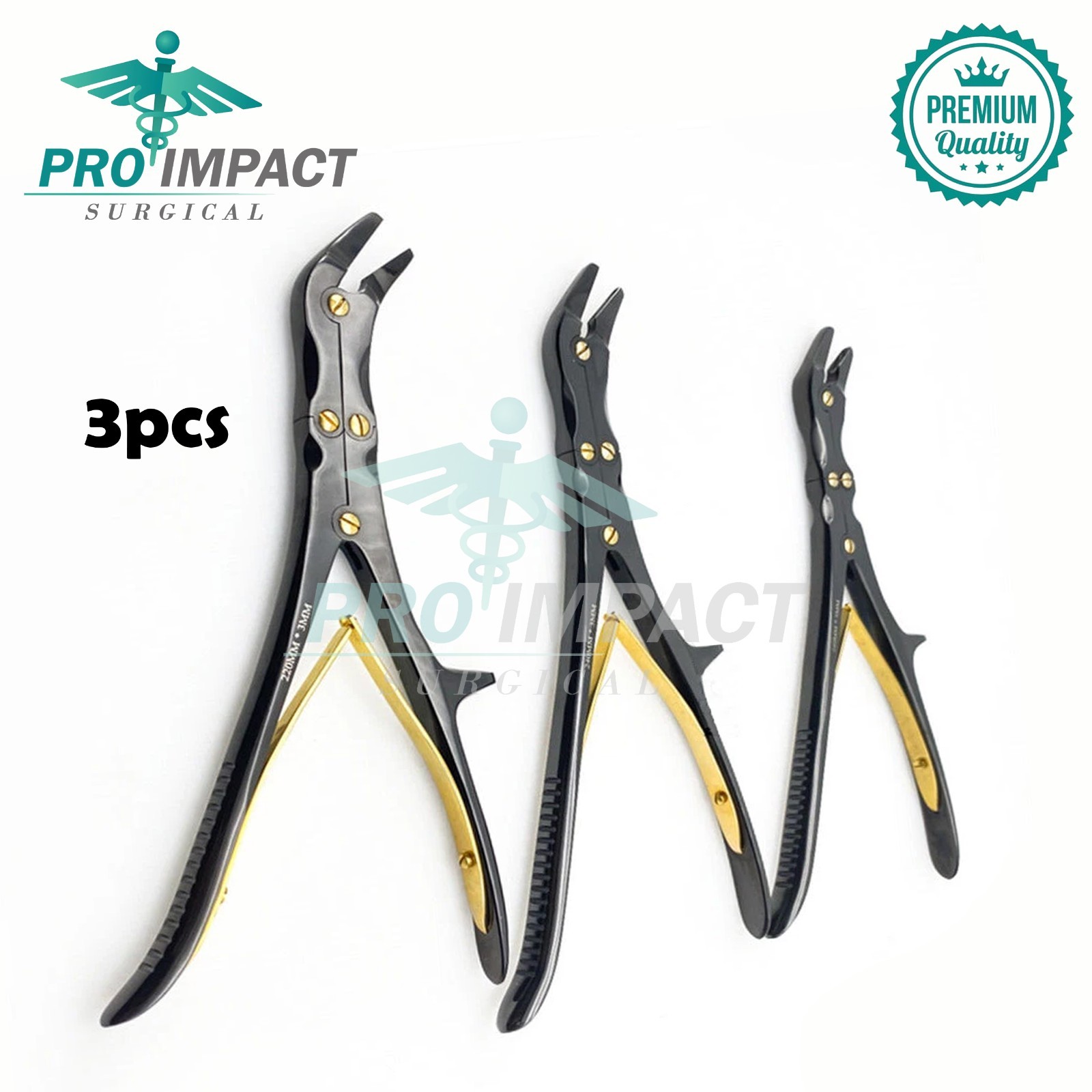 3 Pieces Double Action Rongeurs Set Orthopedic Bone Cutting Forceps
