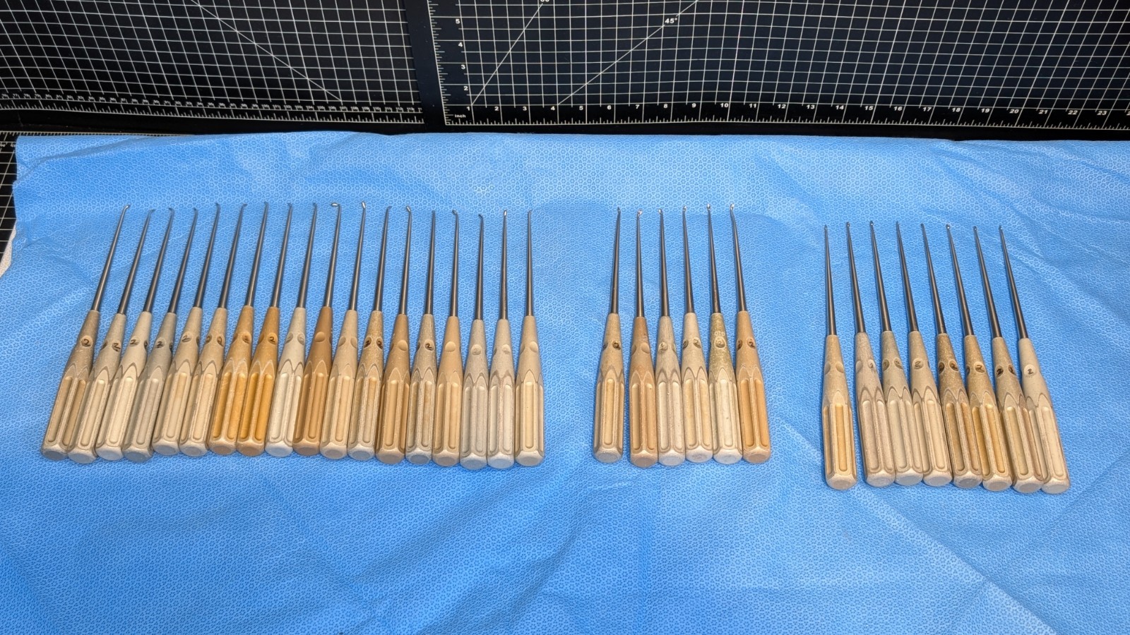 114x LOT: V Mueller Chroma-Line Neuro Spine Curettes U-0176 0151 0163 0175 0154